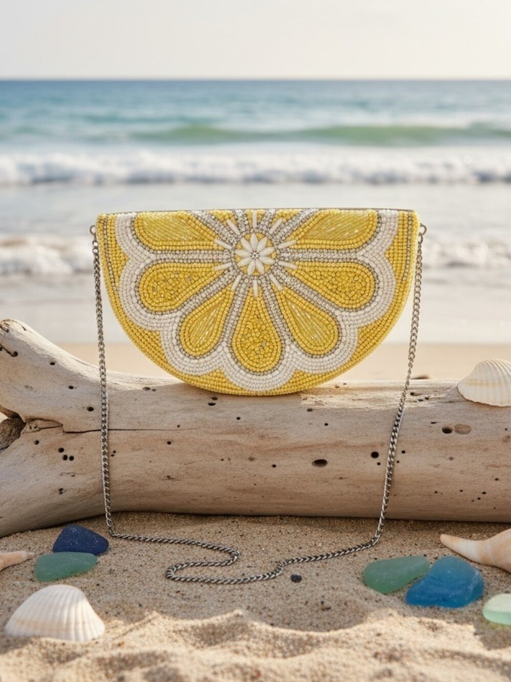 Studio 12 NWT Viral Beaded Lemon Wedge Crossbody Purse - Cottagecore Coastal